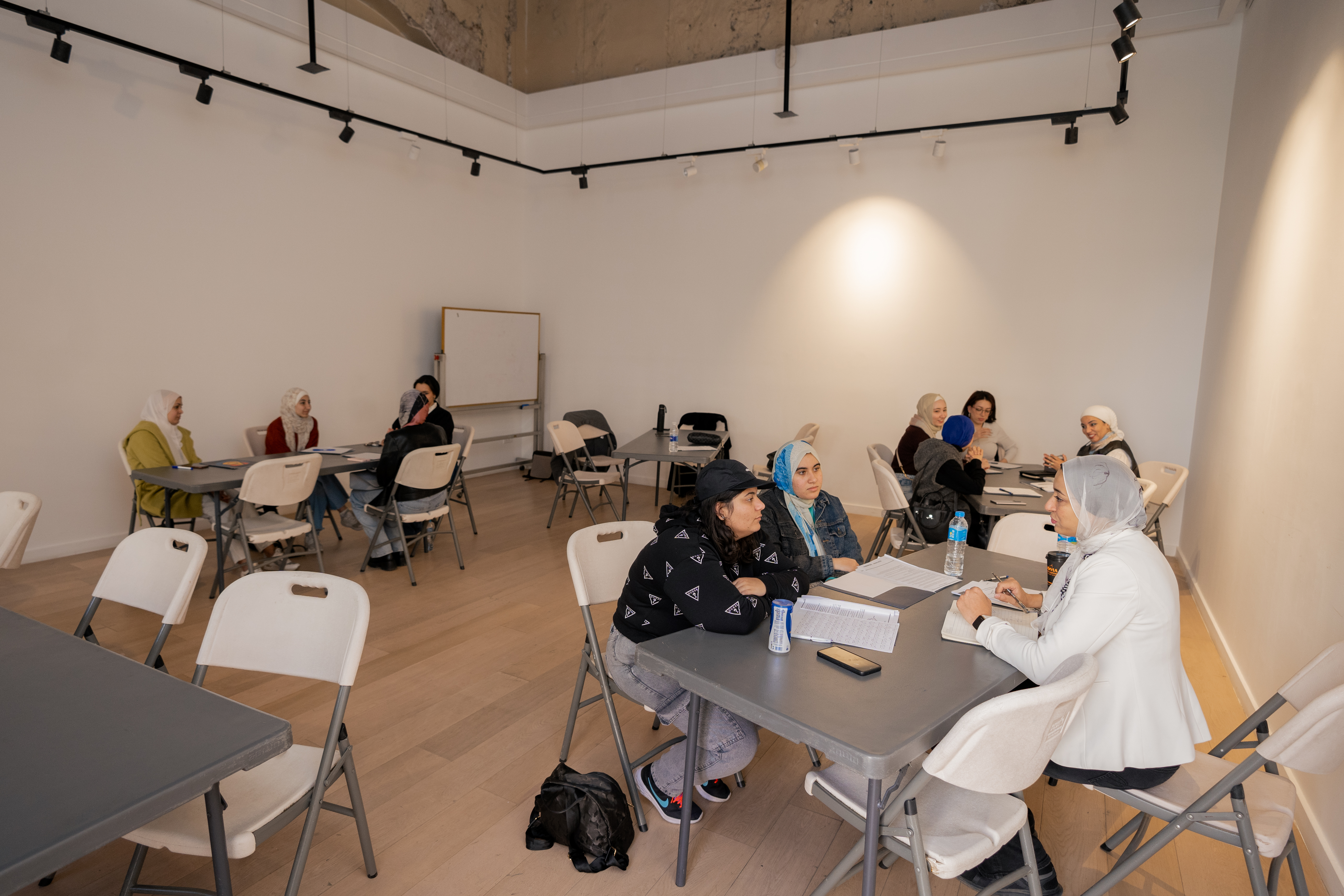 learners studying in a groups inside the class