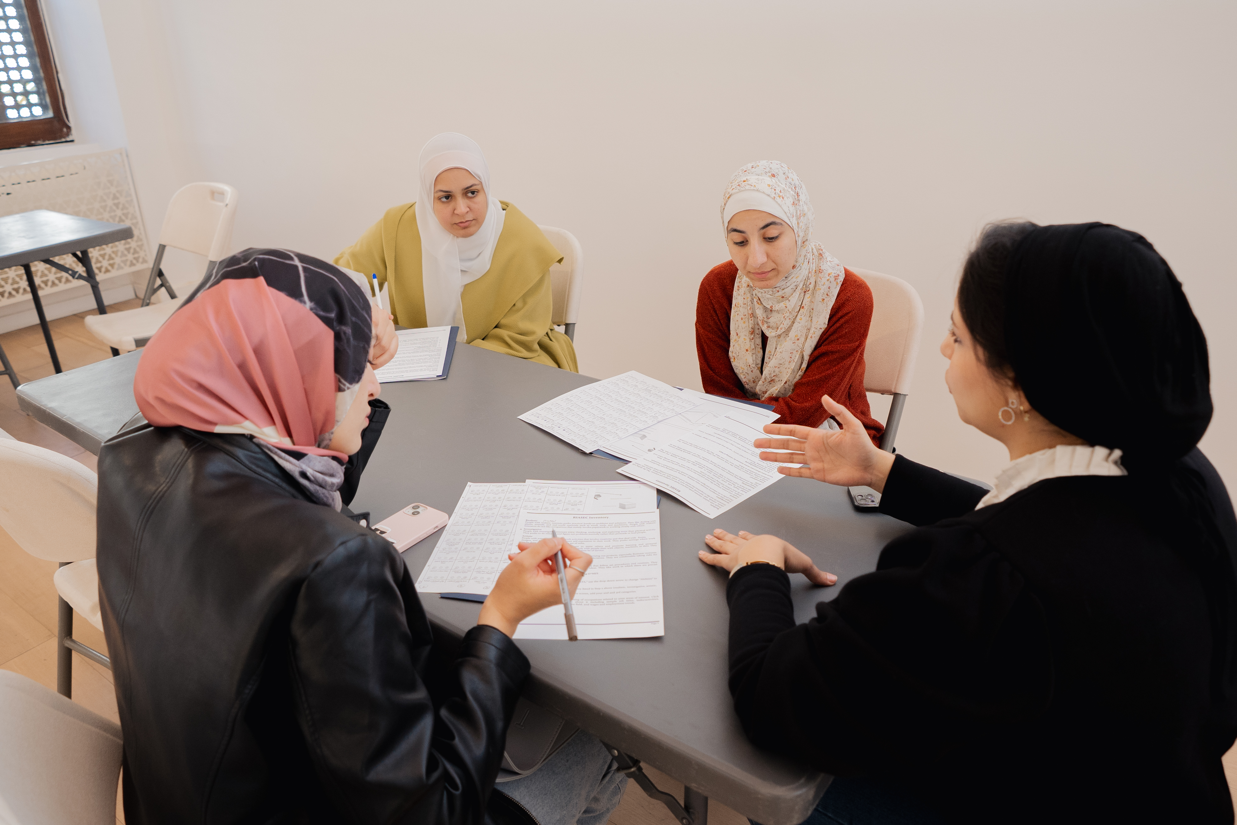 Students working on an assignment 