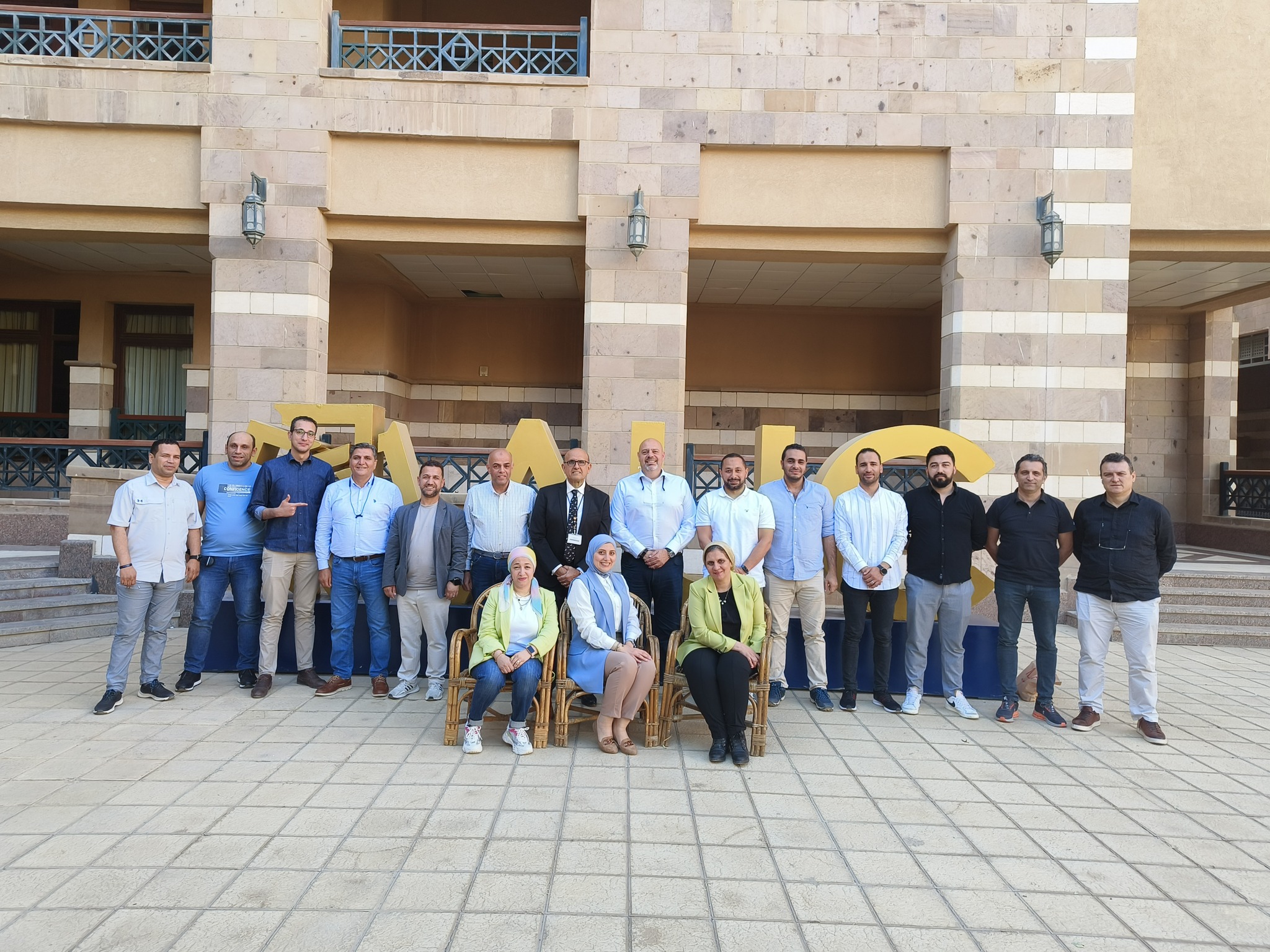 Group photo for project management skills with JADE Textile EGYPT
