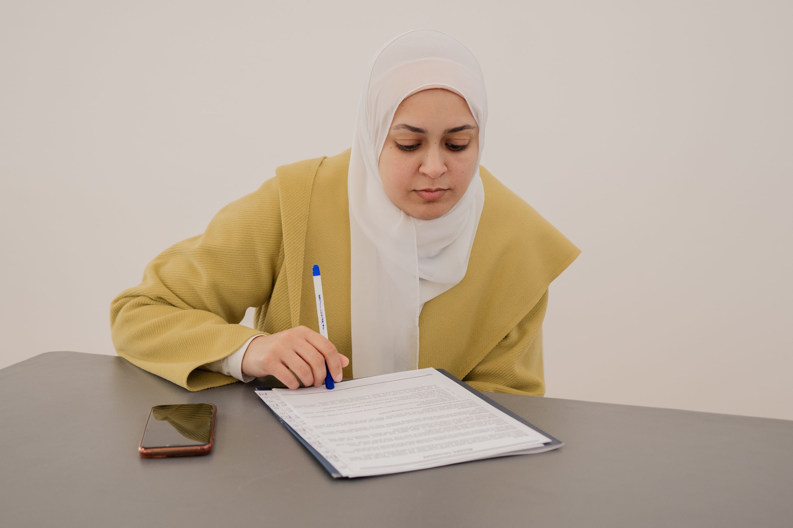 Student in a test room