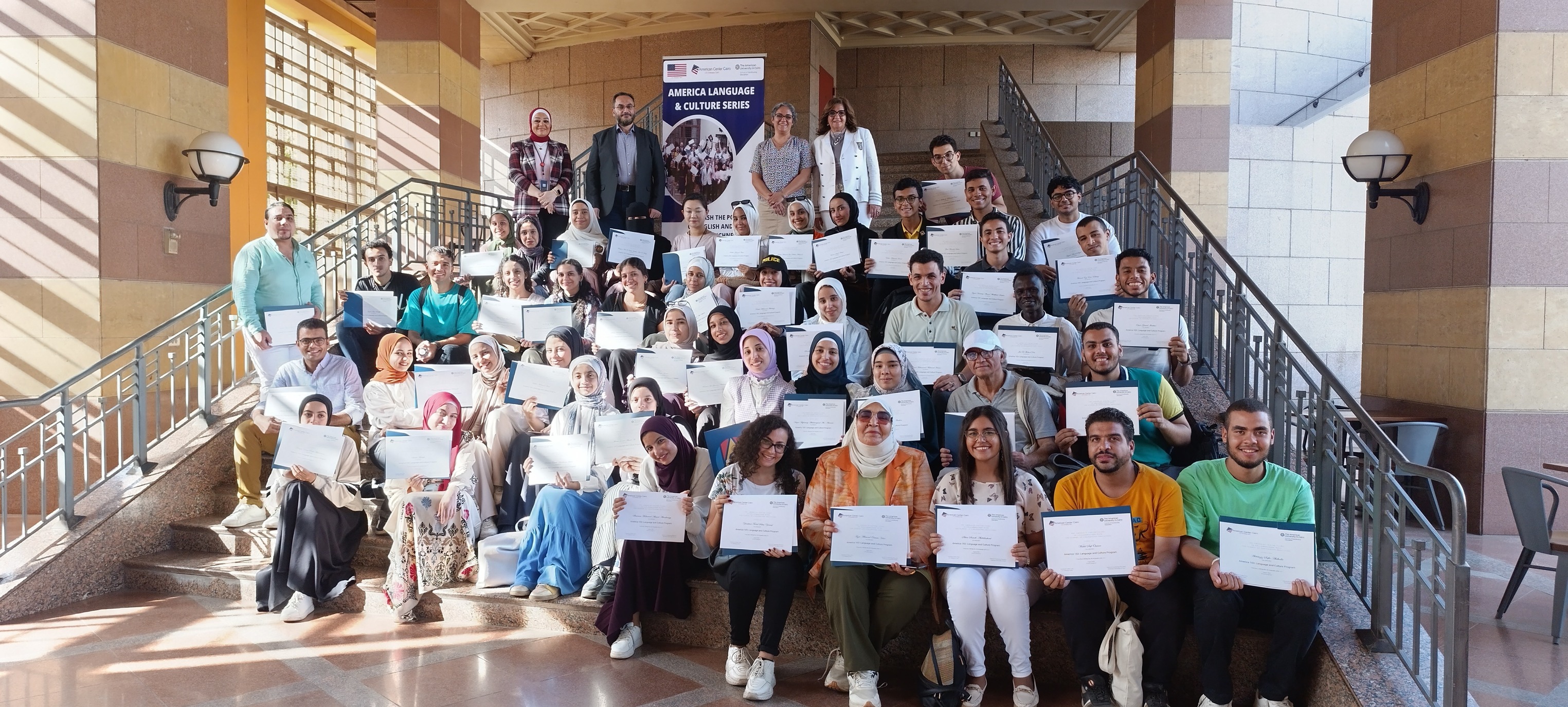 Graduates of America 103: Language and Culture Program on their graduation day