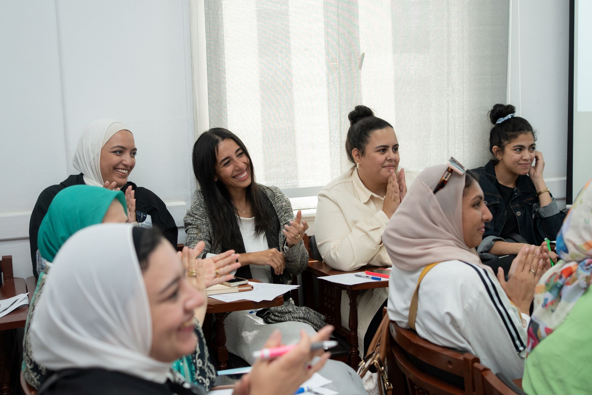 Students happily attending their Integrated Marketing Communication course in SCE