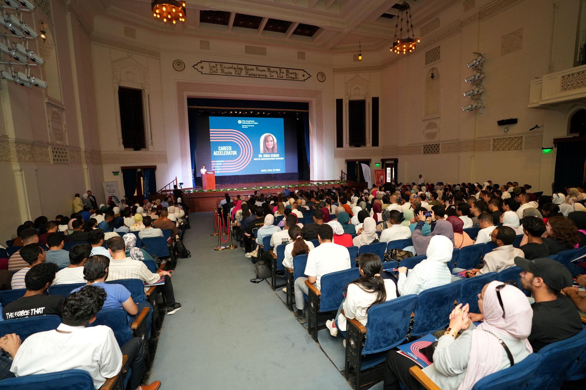 Ewart Hall is full of Career Accelerator launch event attendees