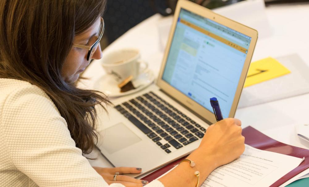 a girl and laptop