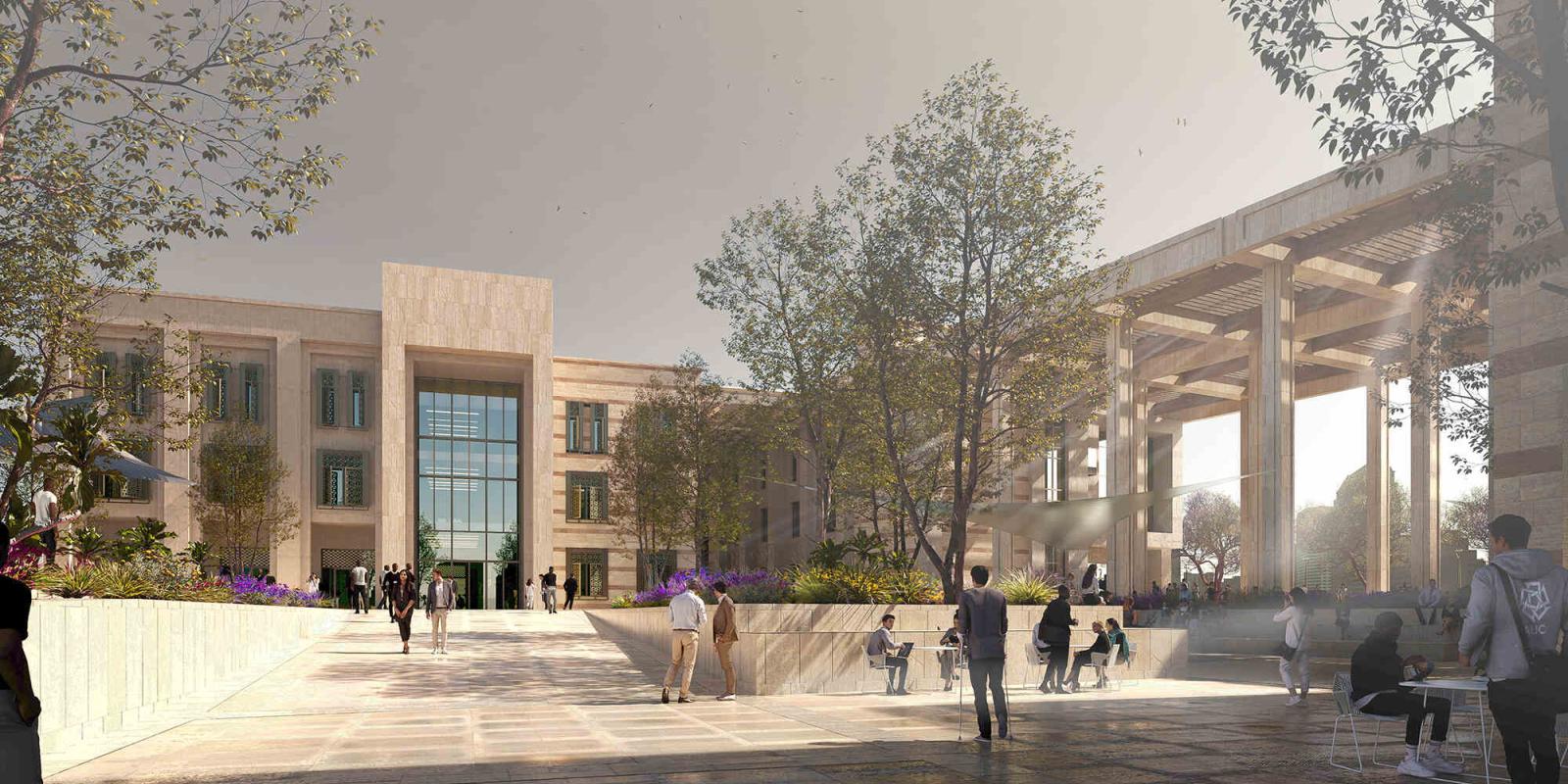 Extended Education Hub front walkway design image