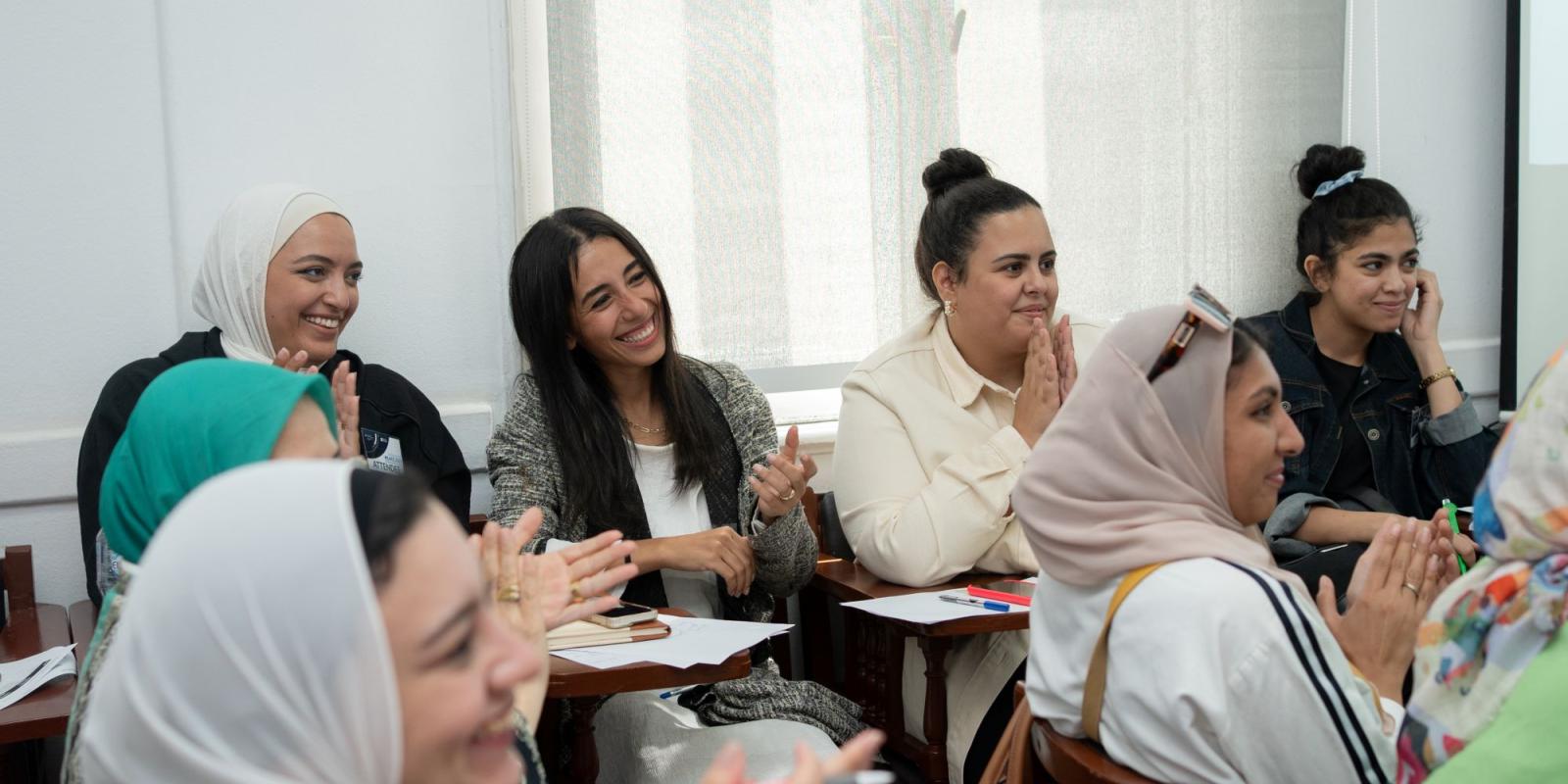 Students happily attending their Integrated Marketing Communication course in SCE