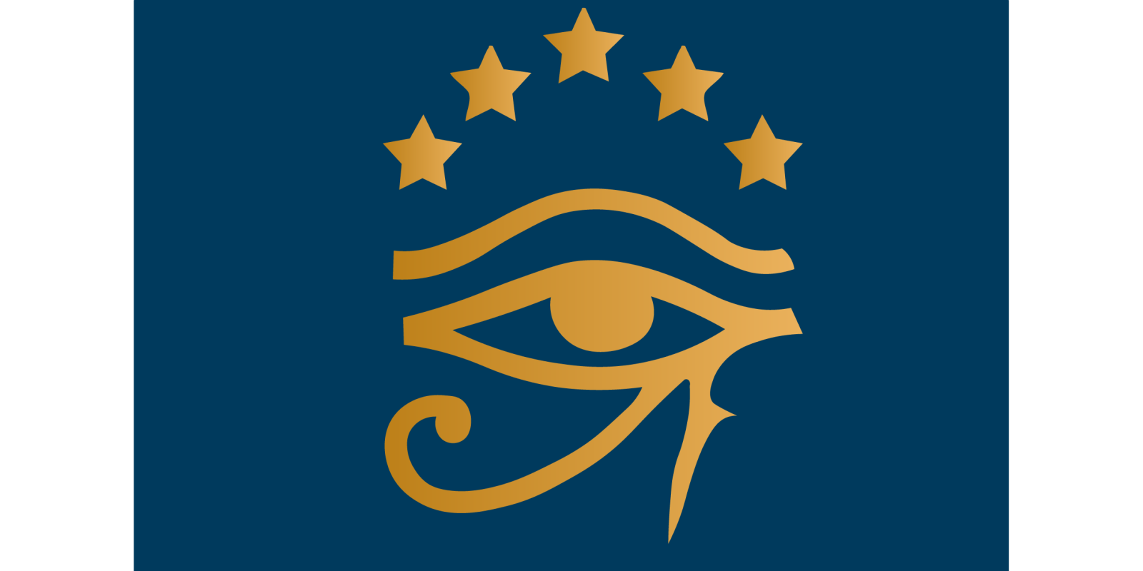 hospitality and tourism logo  contains dark blue background with  golden hours eye