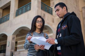 two students in discussion